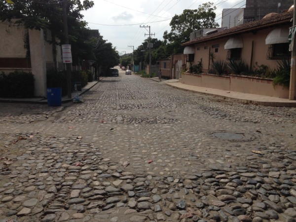 Cobblestone street in La Cruz