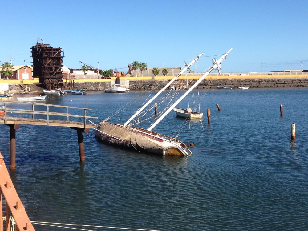Remains of marina destroyed by Hurricane Odile in Sept. 2014 in Santa Rosalia