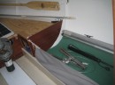 starboard quarter berth with lee cloth rigged