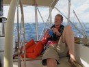Dennis has a narrow range of expressions while sailing, especially when he gets his photo taken. We think it has something to do with his Norwegian background, but we