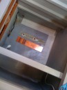 This is the ground plate installation for the Single Side Band (SSB) radio. Kurt found some copper screen in Indy, and it