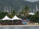 These tents and platform on the beach are where the rally awards ceremony would take place on Friday, November 13th. Seems a fitting date to me.