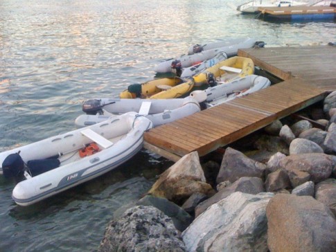 Dinghy dock at the yacht club. Ours is the second dinghy from the bottom.