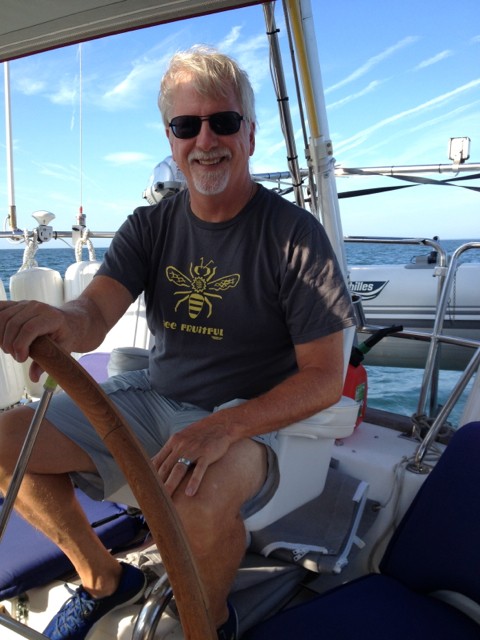 Captain Larry at the helm.