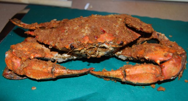 Steamed blue crab.