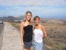 2007_1117IslandsCanary0059: Lucy with friend Hazel while exploring the caves and mountains on Lanzarote