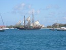 The pirate ship which was used in Pirates of the Caribbean and now gives tourist trips.