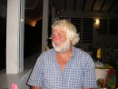 Paul in the restaurant at Deshaies on Guadeloupe where we enjoyed our vegetarian 5 course meal.