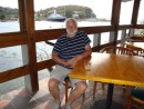 Paul soon finds the Grenada Yacht Club Bar. A beautiful view and situation.