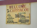 The welcome sign at Carriacou - all the information one needs!