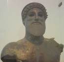 This wonderful smiliing statue of the god Poseidon, in Bronze, was recovered from the sea and is dated around 6 century BC.  I like the idea of a god who smiles, and this chap looks like a very friendly sailor!
