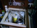 Reorganising the sink, during the winter refit, 2007-8