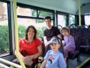 A shot taken two years ago, on a bus in London, of Abby, Lee, Edmund and Tully