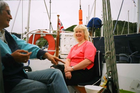 Anne, during a weekend on the boat with us and Dot and Noel from London.