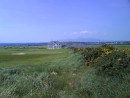 A view of the mountains of Mourne over Ardglass golf course.  This is all we saw of them, as visibility was poor when we sailed past them.