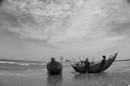 Fischer am Strand von Mui Ne, Vietnam, Juli 2014