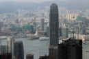 Blick vom Peak ueber Down Town Hong Kong und Koowloon