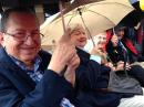 Grandparents wait for rain to clear: Convocation at Rice University