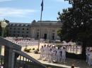 USNA students prepare to process in to lunch.