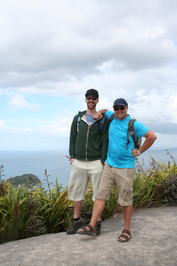Jim and Liam atop Mount Maunganui