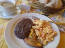 First breakfast - at Villa Toscana