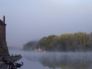 Our misty morning upriver at Villeneuve