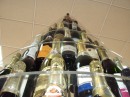 Champagne bottle display in Epernay tourist centre