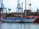 Dented Steel Yacht - rammed by small coaster between Lazerote and Gran Canaria and still floating