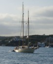 Pretty sloop anchored up behind us - Mahon, Menorca