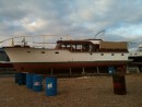 Cover frame erected, bimini and screens removed