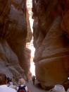 The narrow gully entrance to Petra - complete with wall carved fresh water course