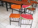 Before and after....most of the chairs had the watermelon paint.