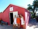 Pink grocery store on Staniel Cay