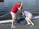 Attaching the new forestay: Thanks to Jim for all the help!