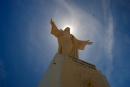 Jesus and His halo overlooking Mazaron, quite a climb