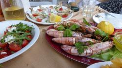 Grilled sardines and prawns at Patmos