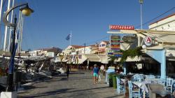 Restaurants line the harbour in Pythagorion