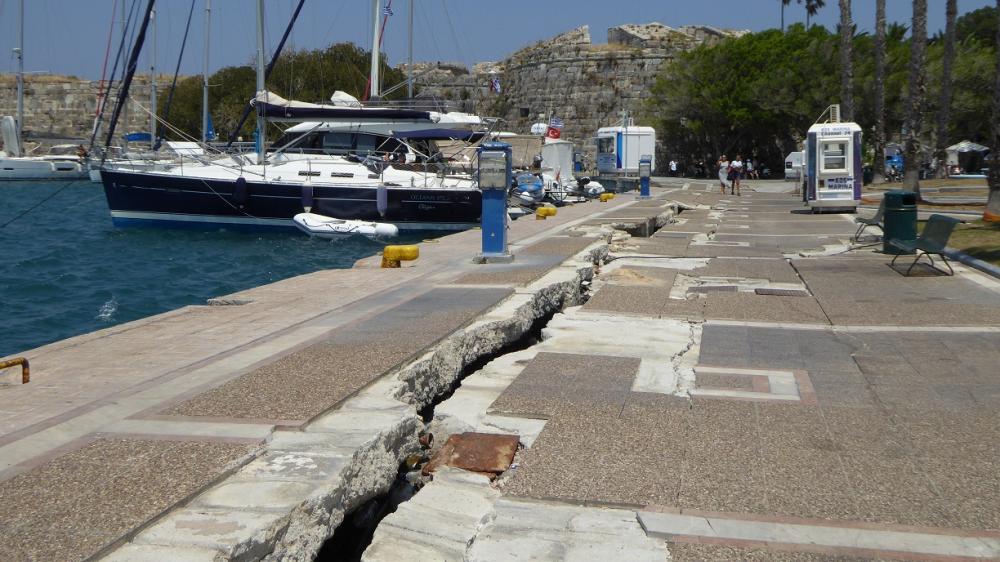 Earthquake damage around Kos harbour