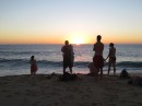 Watching sunset on the beach in Todos Santos