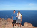 Matthew and Peter of "Penelope" at the top of a ridge after a hike in Ensenada Grande