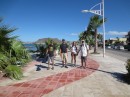 Walking the Malecon in La Paz with new friends Eric and Jamie from "Coconutz" and Ray from "SeaNote."