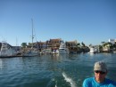 inner harbour of Cabo, steady stream of fish boats in and out