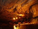 Inside glow worm caves