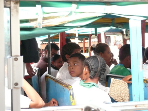 School busses lined up in Labasa