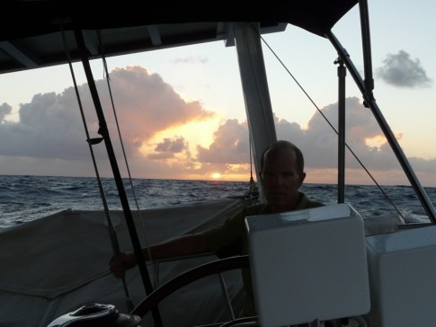 Michael at the end of the passage to the Tuamotus