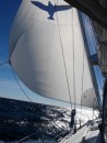 We flew Bluebird, our code Zero sail for the first 36 hours, not a drop of water splashed topsides!