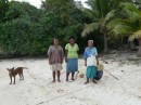 Barra, Ema and Jimmy on their island retreat