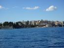 Looking at old Corfu Town from the water