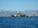 Our last view departing Corfu was this lighthouse, with Albania in the background, just a few miles away