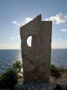 This sculpture had a view of our next passage accross the Gulf of Taranto
